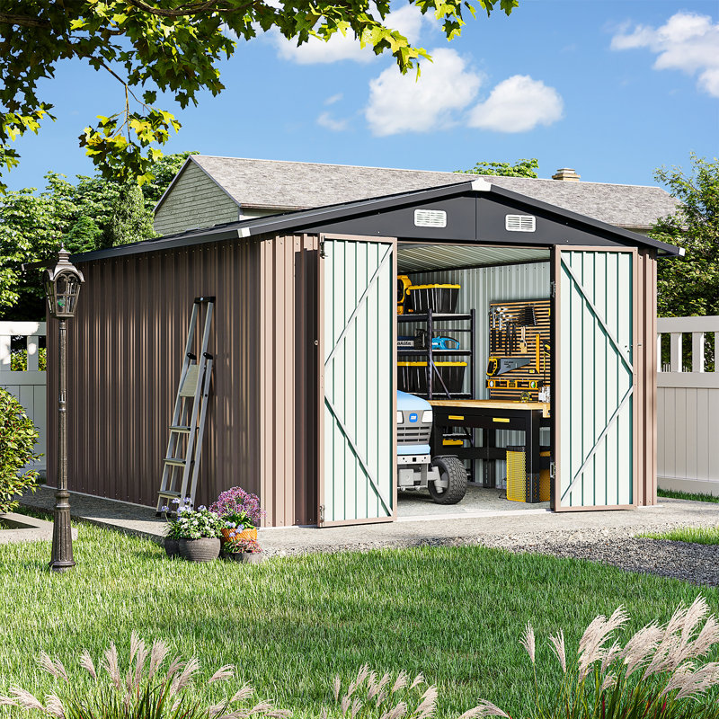 JolyDale 10 Ft. W X 12 Ft. D Outdoor Metal Storage Shed & Reviews